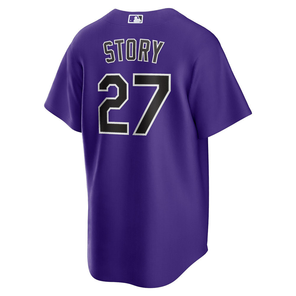 Men's Colorado Rockies Trevor Story Alternate Player Name Jersey - Purple